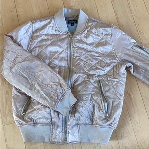 Rose Gold Topshop Bomber Jacket